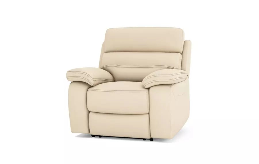 DFS The View Leather Power Recliner in Ivory