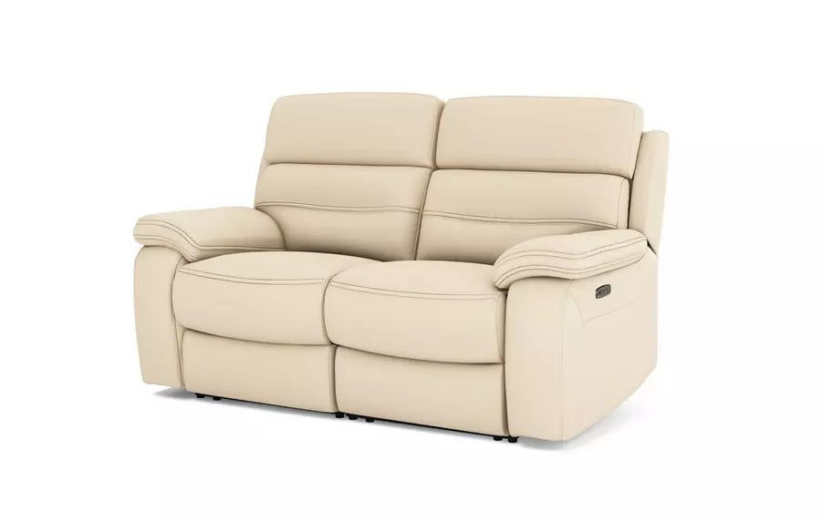 DFS The View Leather 2 Seater Power Recliner in Ivory