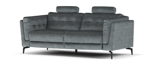 Sofology Muse Fabric 2.5 Seater Power Recliner Supportive Headrest in Lifestyle Plush Lead Grey