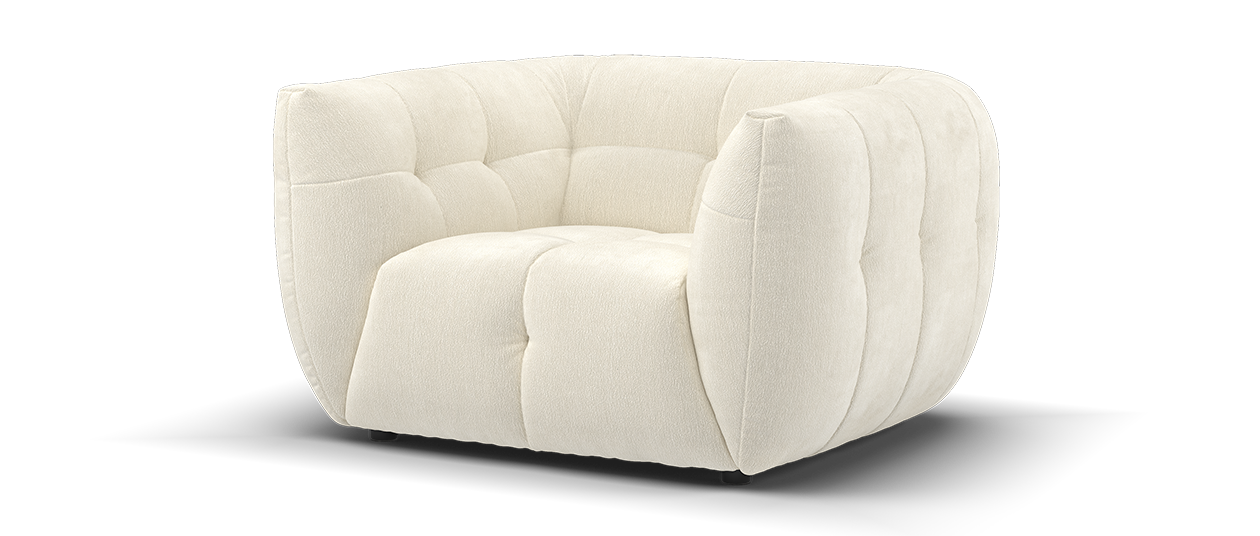 Sofology The Lunar Fabric Love Seat in Textured Chenille Oyster