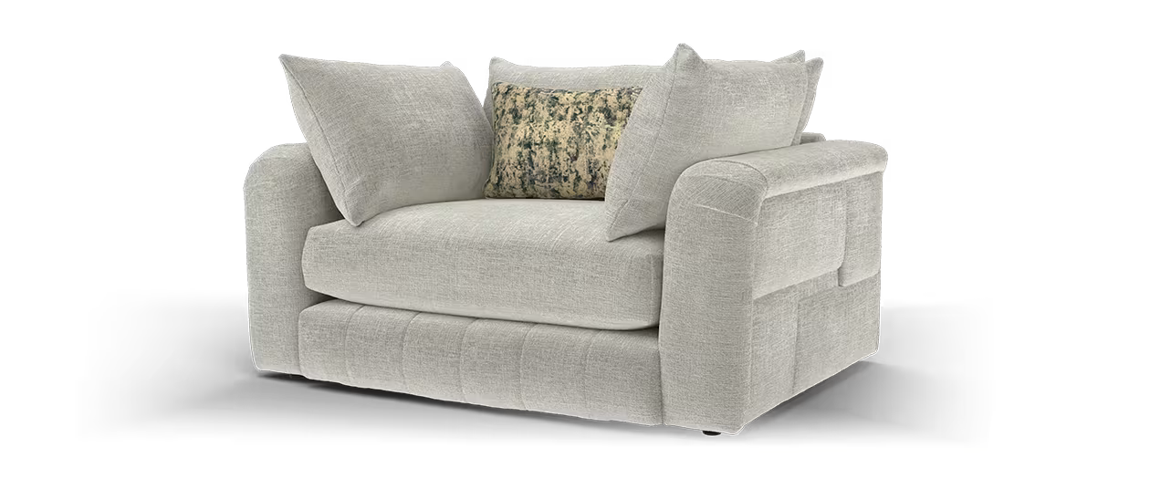 Sofology The Westwood Loveseat in Teddy Chenille Silver Mix