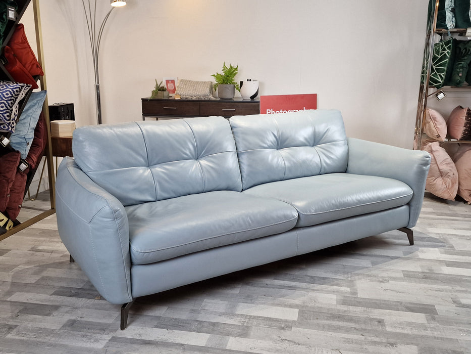 Mimi 3 Seat - Leather Sofa - Le Mans Pearl Blue