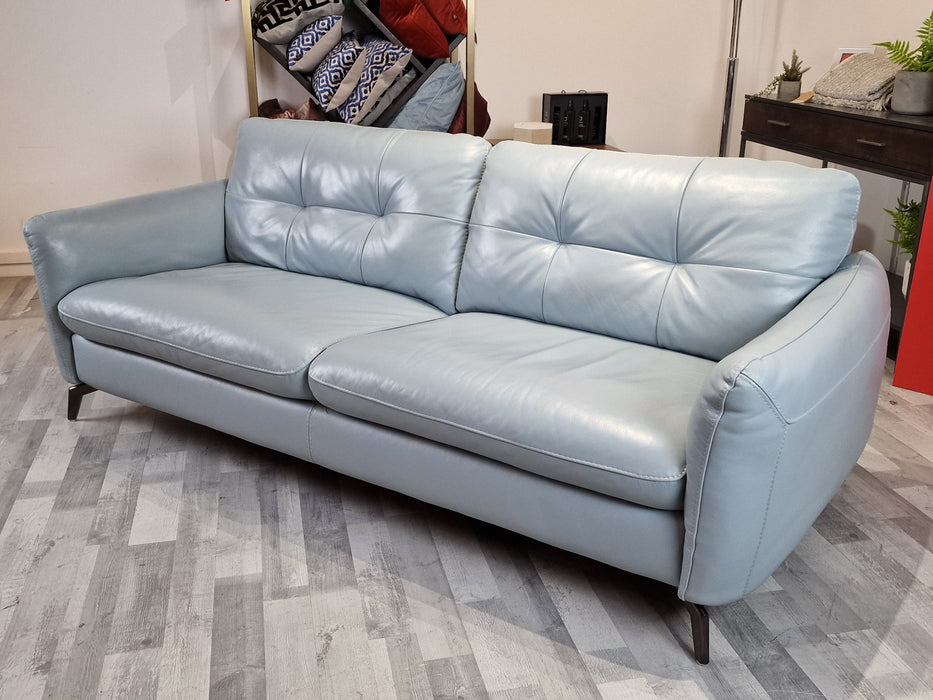 Mimi 3 Seat - Leather Sofa - Le Mans Pearl Blue