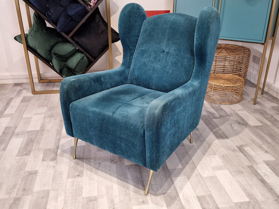 Midland Hill Chair - Fabric Wingback Chair - Chamonix Teal